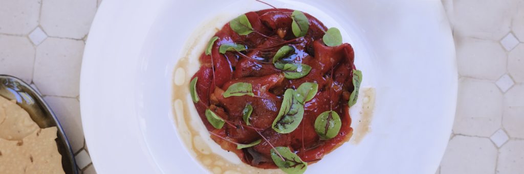 smoked peppers carpaccio cal reiet stable vegan recipe mallorca vegetarian restaurant